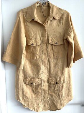 a/emoji Tan Blouse Dress Sz M